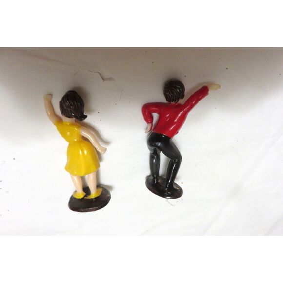 Vtg 1970s 2pc Wilton 4" Dancers Cake Toppers  Boy Girl Figurines Hong Kong RARE - Picture 3 of 3